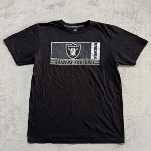 Raiders‎ Majestic T-Shirt Mens Large Black Football NFL Short Sleeve